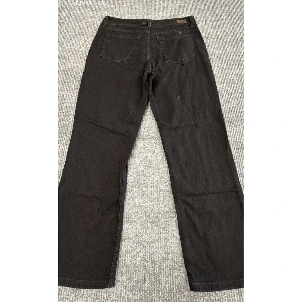 Riders Lee Dark Jeans Womens Black High Rise Straight Stretch Denim - Size 16P